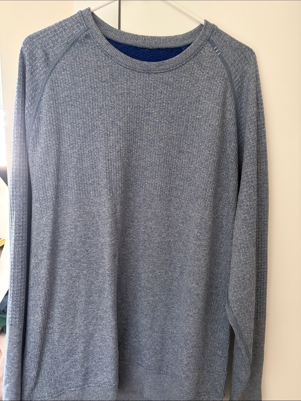 lululemon athletica Heathered Light Blue Engineered Warmth LS Crew
